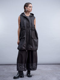 HAAKO Long Gilet Black/Grey