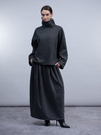 HAAKO Roll Neck Top Chocolate