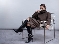 HAAKO Roll Neck Top Chocolate
