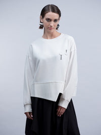 HAAKO Button Detail Top White