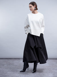 HAAKO Button Detail Top White