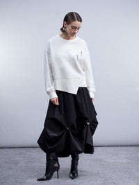HAAKO Button Detail Top White