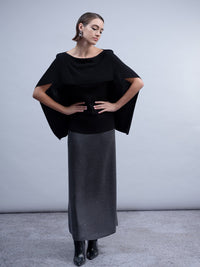 HAAKO Fine Ribbed Long Straight-Charcoal