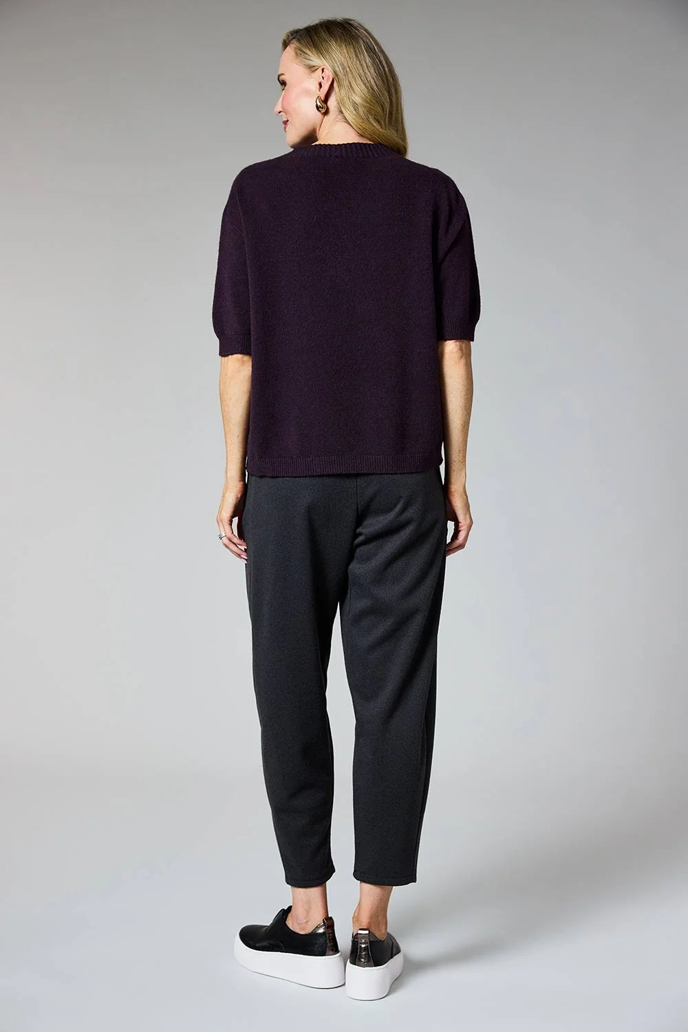 DECK Barrel Trousers Herringbone Charcoal Size 14