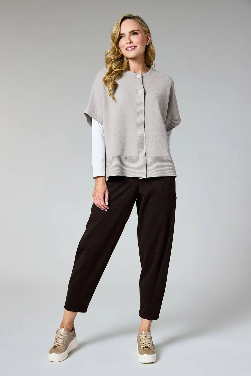 DECK Barrel Trousers Herringbone Chocolate Size 14
