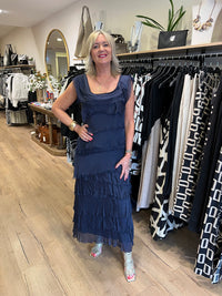 Sophia Silk Skirt Navy