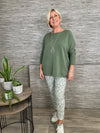 Aria Box Fit Sweater Khaki