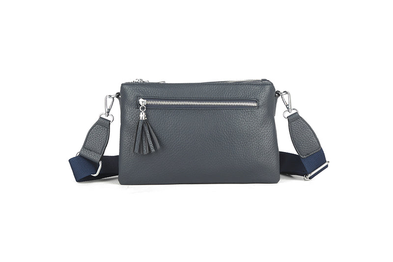 Sophie Triple Zip Handbag Navy