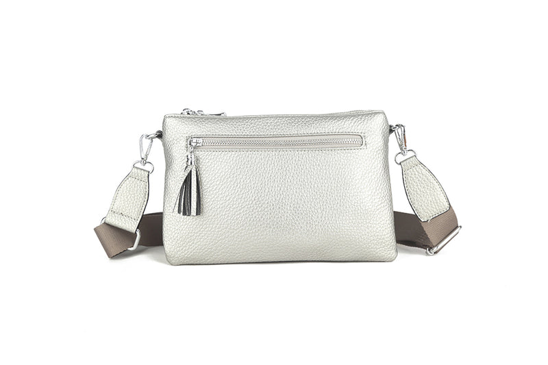 Sophie Triple Zip Handbag Metallic
