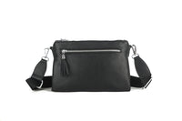 Sophie Triple Zip Handbag Black