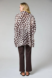 DECK Oversized Floaty Spotty Shirt Chocolate