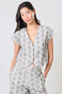 TRAFFIC PEOPLE Gatsby Top Cream/Navy