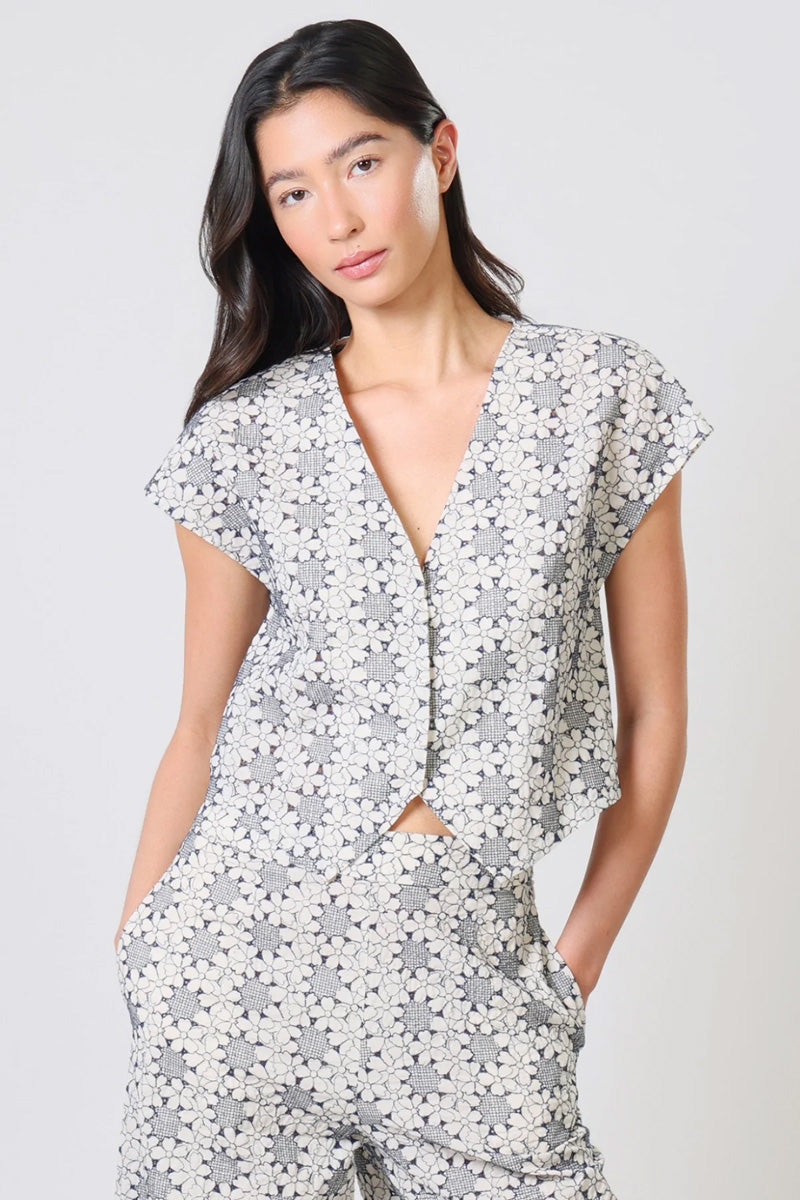 TRAFFIC PEOPLE Gatsby Top Cream/Navy