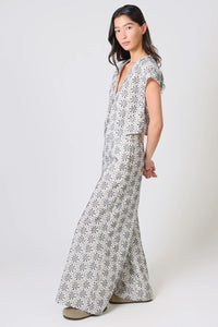 TRAFFIC PEOPLE Rene Wide Leg Trousers Navy/Cream