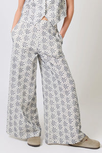 TRAFFIC PEOPLE Rene Wide Leg Trousers Navy/Cream