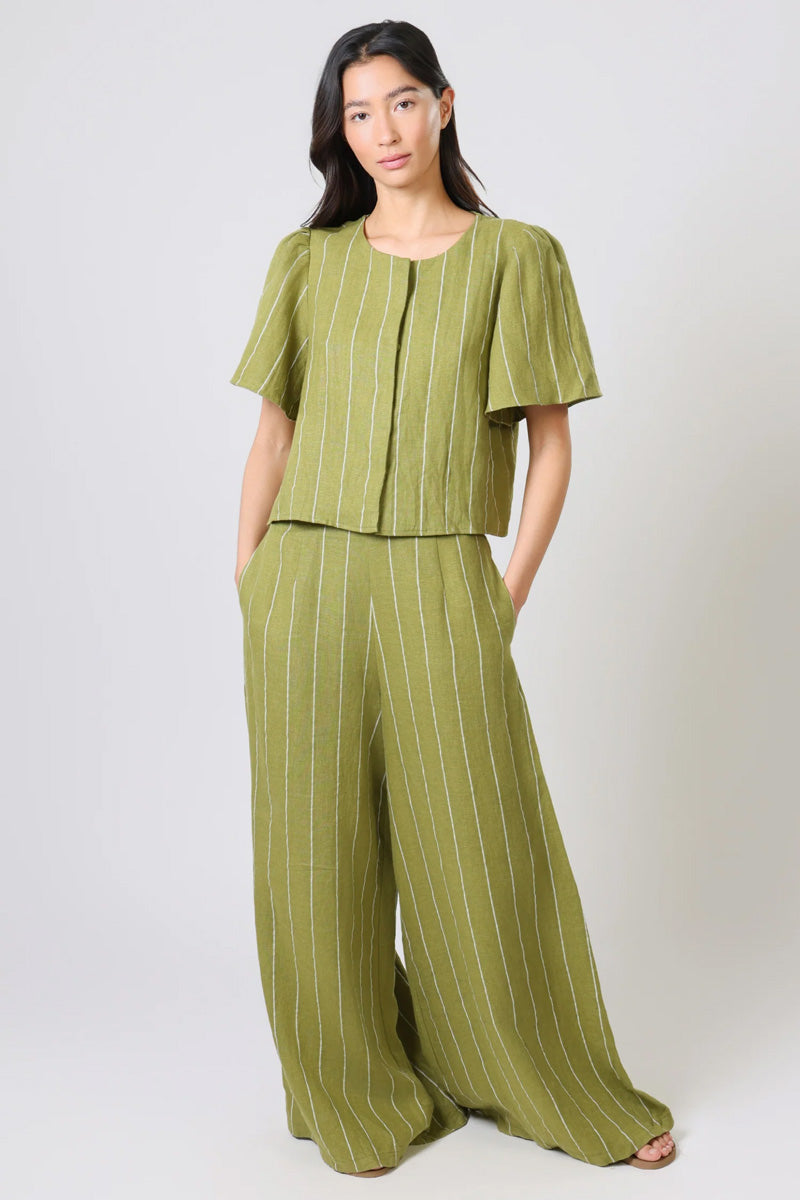 TRAFFIC PEOPLE Rene Wide Leg Trousers Green