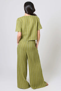 TRAFFIC PEOPLE Daisy Linen Top Green