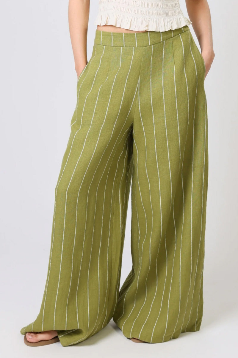 TRAFFIC PEOPLE Rene Wide Leg Trousers Green