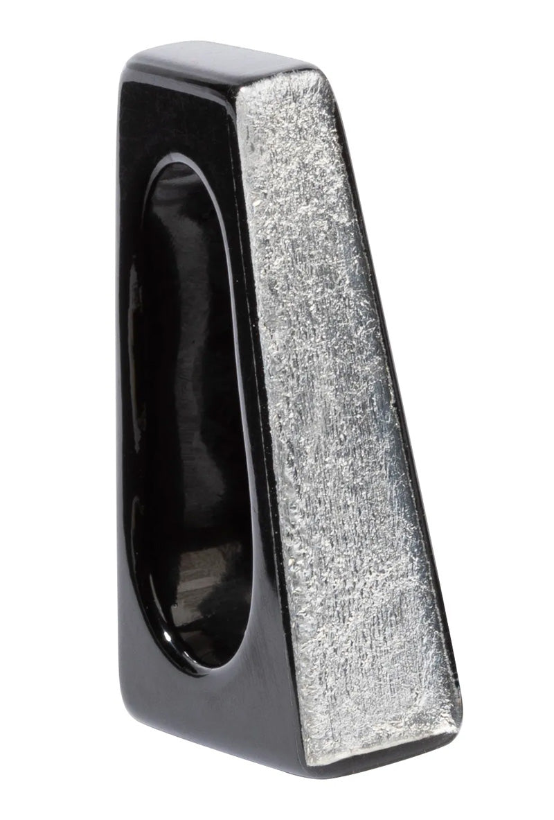 Calitaa Luxury Collection Small Oblong Bead Black/Silver