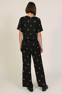 TRAFFIC PEOPLE Edith Trousers Black/Gold/Green