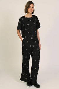 TRAFFIC PEOPLE Edith Trousers Black/Gold/Green