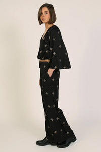 TRAFFIC PEOPLE Edith Trousers Black/Gold/Green