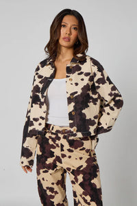 Cow Print Crop Jacket