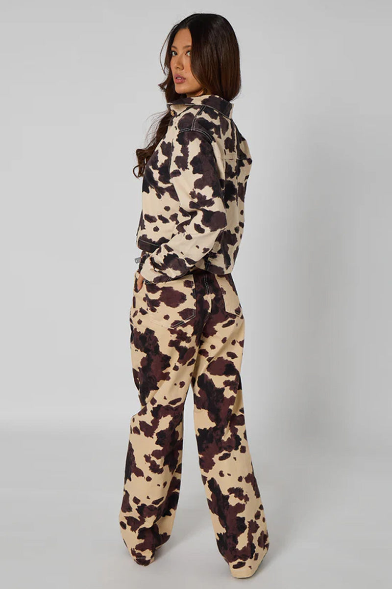 Cow Print Crop Jacket