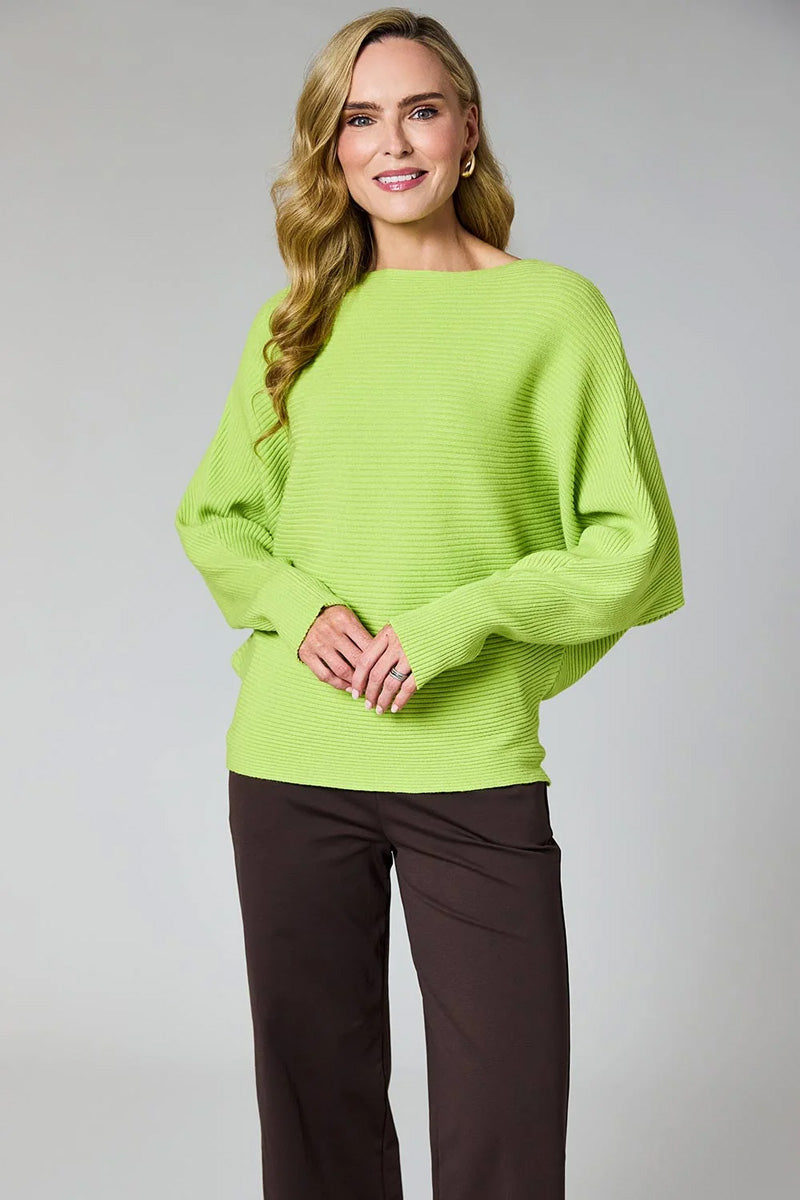 DECK Ribbed Batwing Sweater Lime