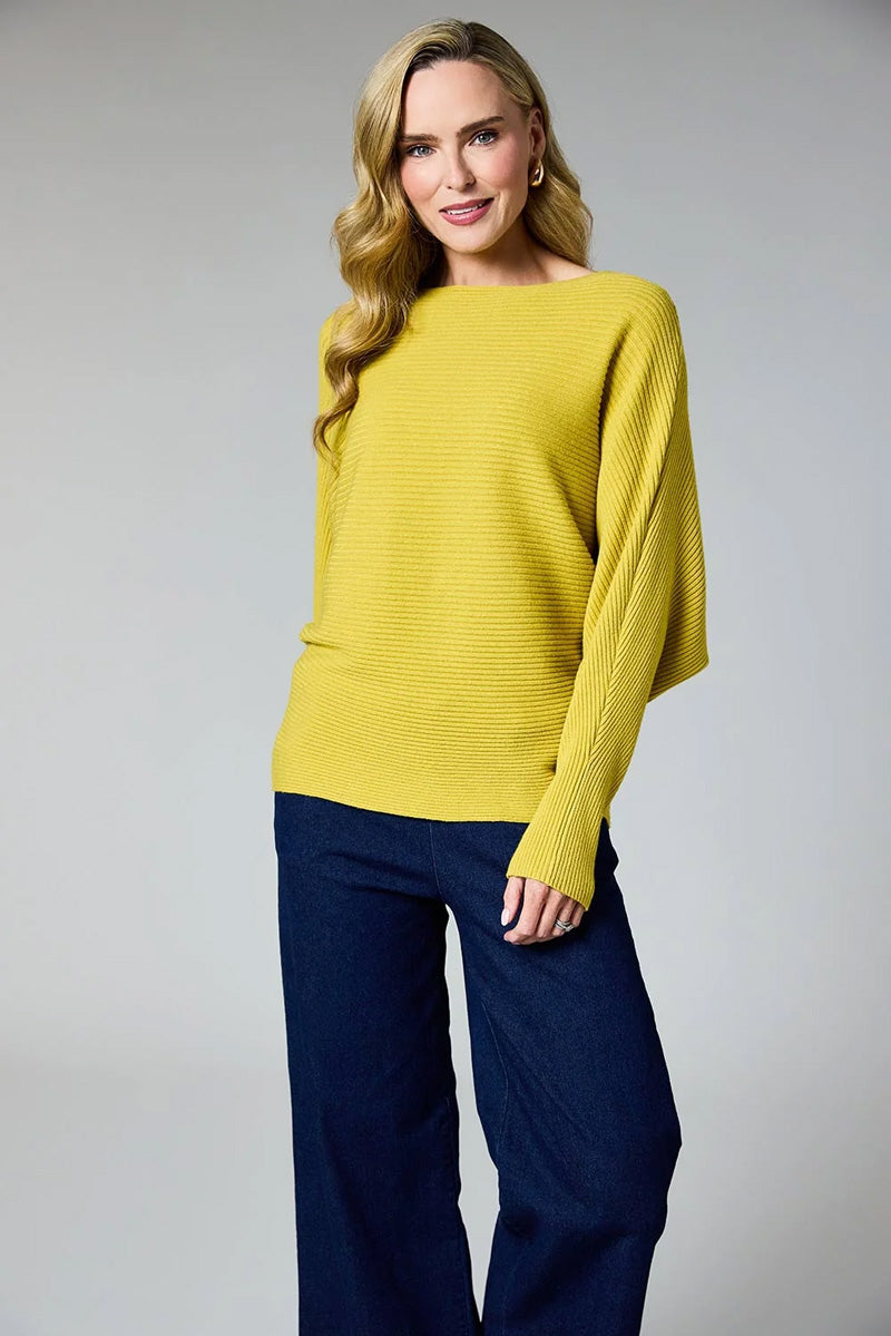 DECK Ribbed Batwing Sweater Mustard
