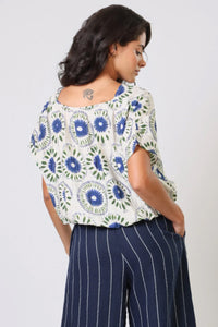 TRAFFIC PEOPLE Whispers Top Navy Floral