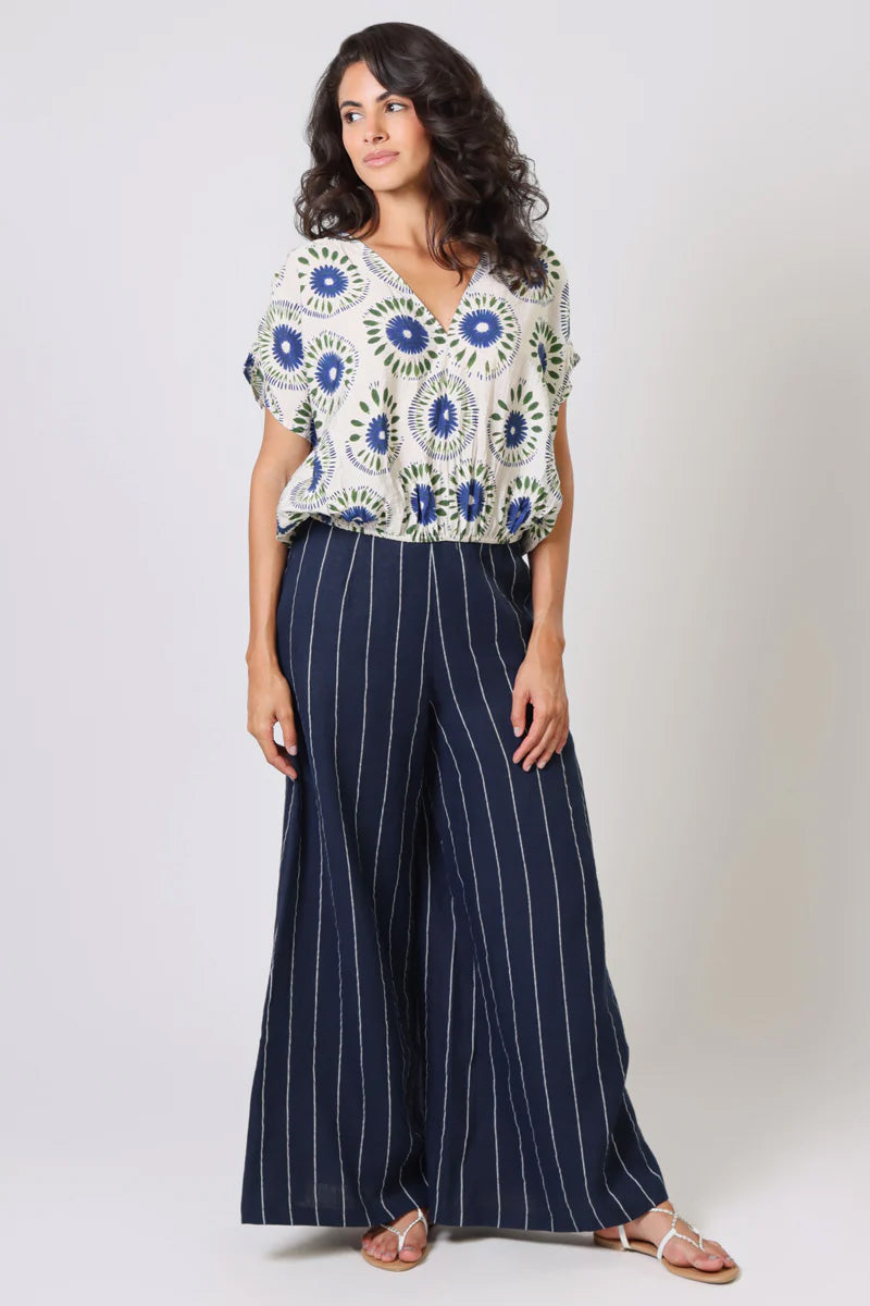 TRAFFIC PEOPLE Whispers Top Navy Floral