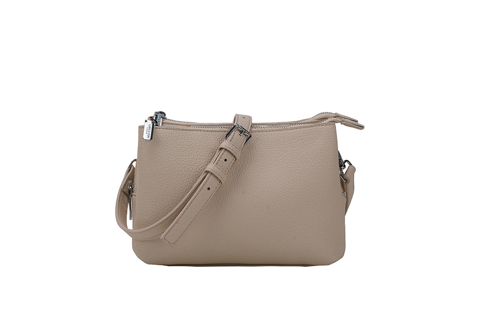 Tilly Triple Zip Handbag Cream