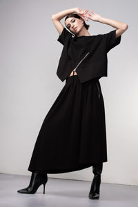 HAAKO Zip Detail Top Black