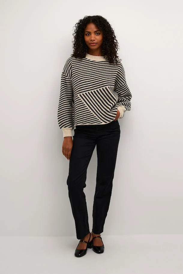 KAFFE KAverana Knit Sweater Stone/Black