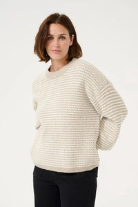 KAFFE KAellery Sweater Stone/Taupe
