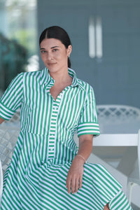 FOIL Award Winning Dress Green Stripe