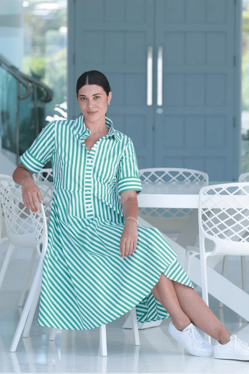 FOIL Award Winning Dress Green Stripe