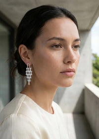 Inis Links Drop Earrings-Silver
