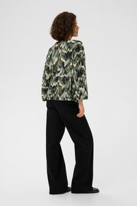 KAFFE KAkia Blouse-Green Black Abstract