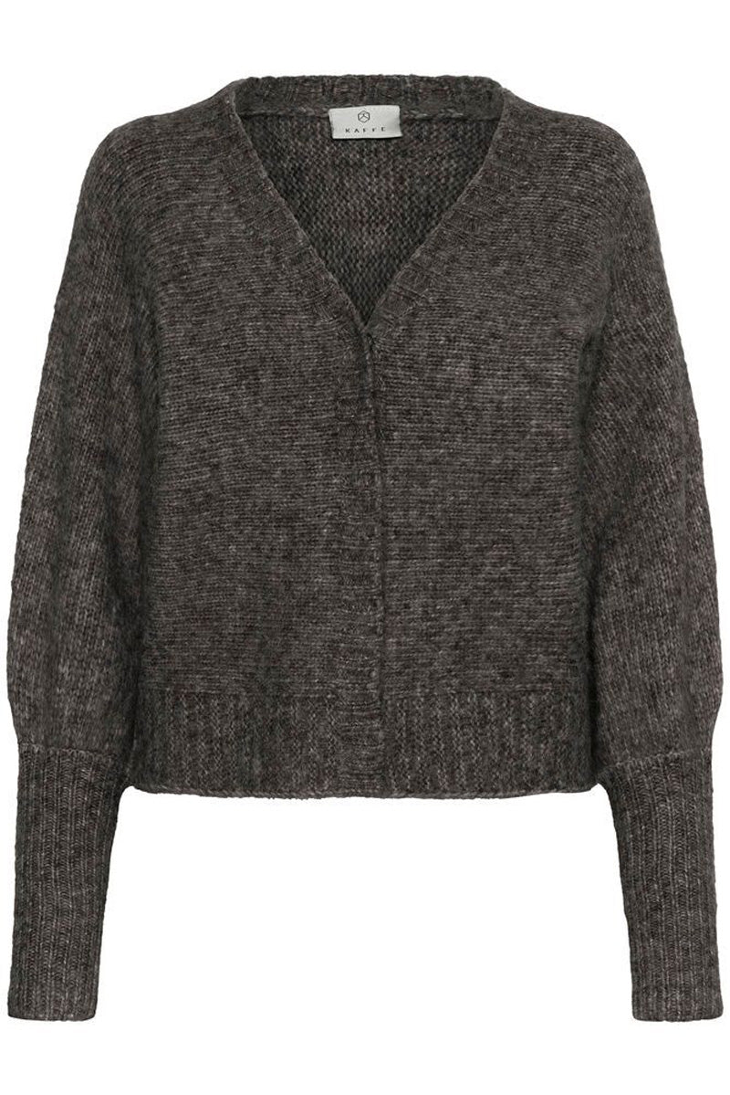 KAFFE KAuma V-Neck Cardigan Dark Grey Melange