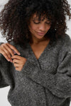 KAFFE KAuma V-Neck Cardigan Dark Grey Melange