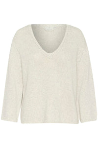 KAFFE KAgerdi V Neck Pullover Turtledove Melange