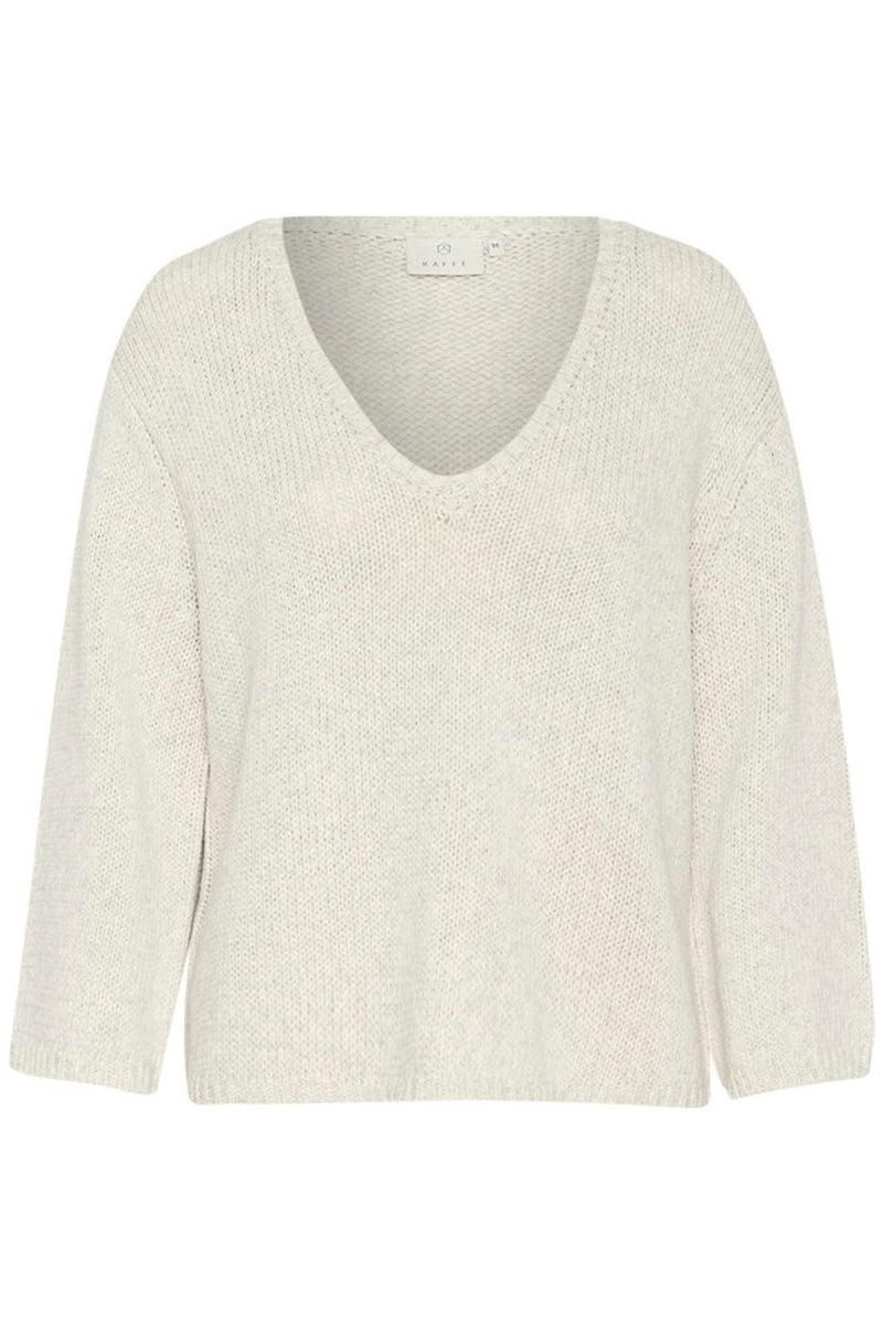 KAFFE KAgerdi V Neck Pullover Turtledove Melange