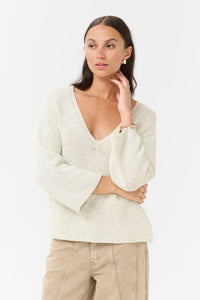 KAFFE KAgerdi V Neck Pullover Turtledove Melange