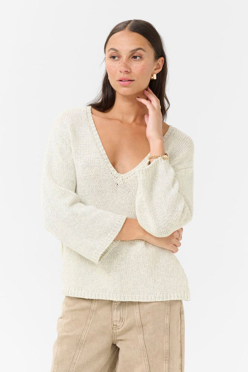 KAFFE KAgerdi V Neck Pullover Turtledove Melange