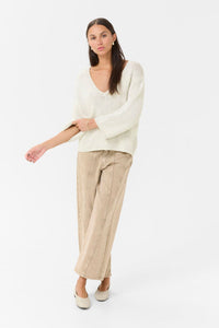 KAFFE KAgerdi V Neck Pullover Turtledove Melange