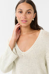 KAFFE KAgerdi V Neck Pullover Turtledove Melange