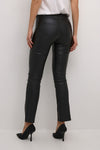 KAFFE KAada Faux Leather Trousers-Deep Black