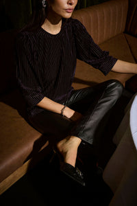 KAFFE KAada Faux Leather Trousers-Deep Black